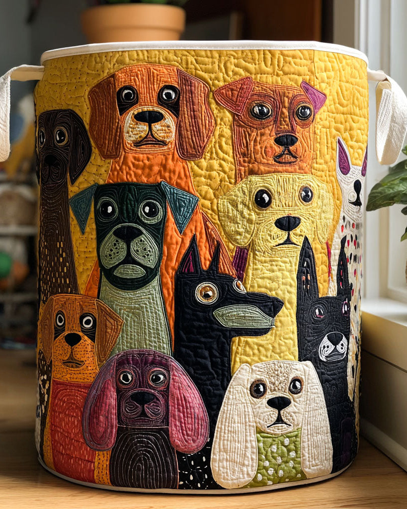 Panier de rangement matelassé Bande de Chiens