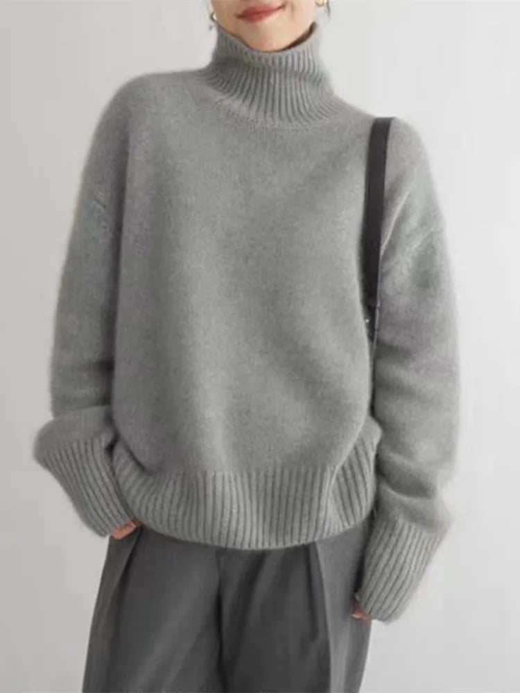 Pull à col montant Inès en maille douce, vue 4
