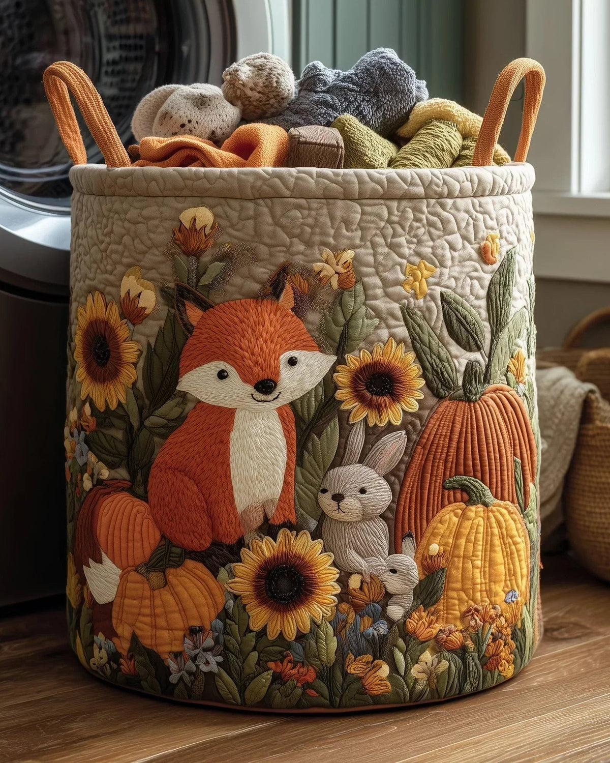 Panier de rangement matelassé Renard et ses Amis