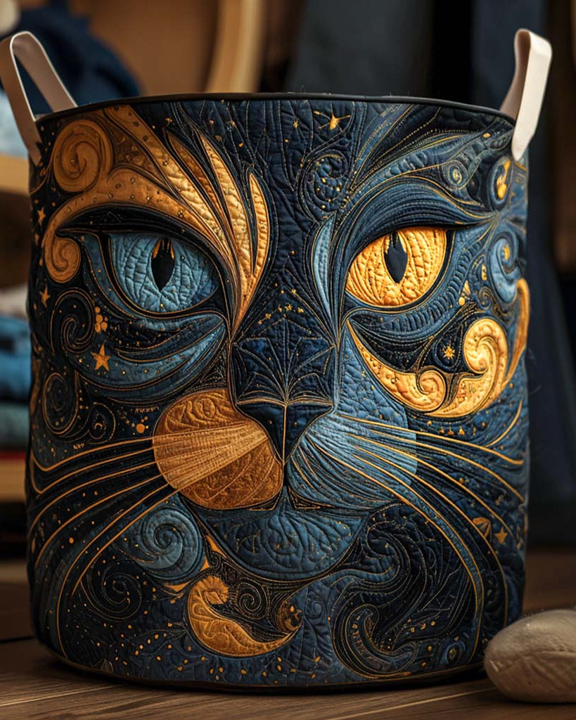 Panier de rangement matelassé Chat Mystérieux