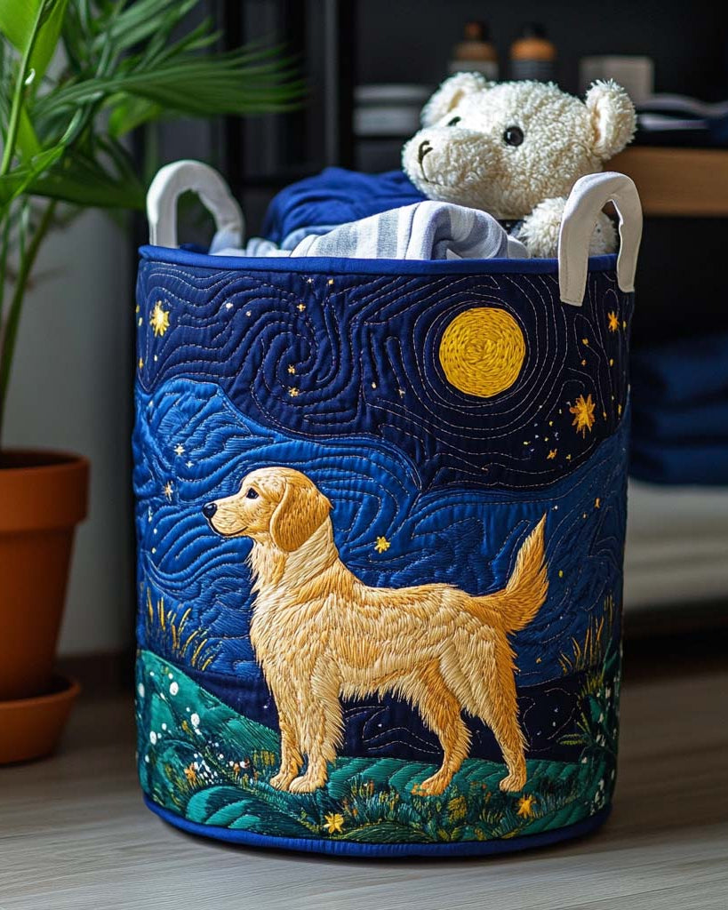 Panier de rangement matelassé Charme du Golden Retriever