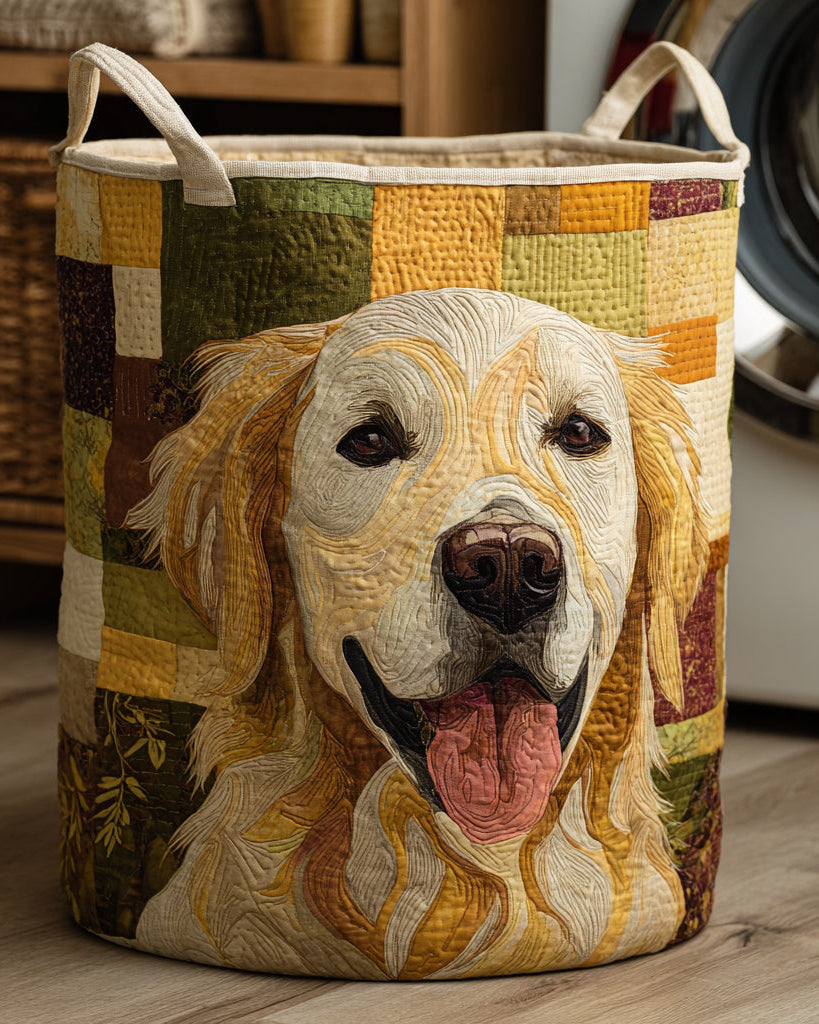 Panier de rangement matelassé Doux Golden Retriever