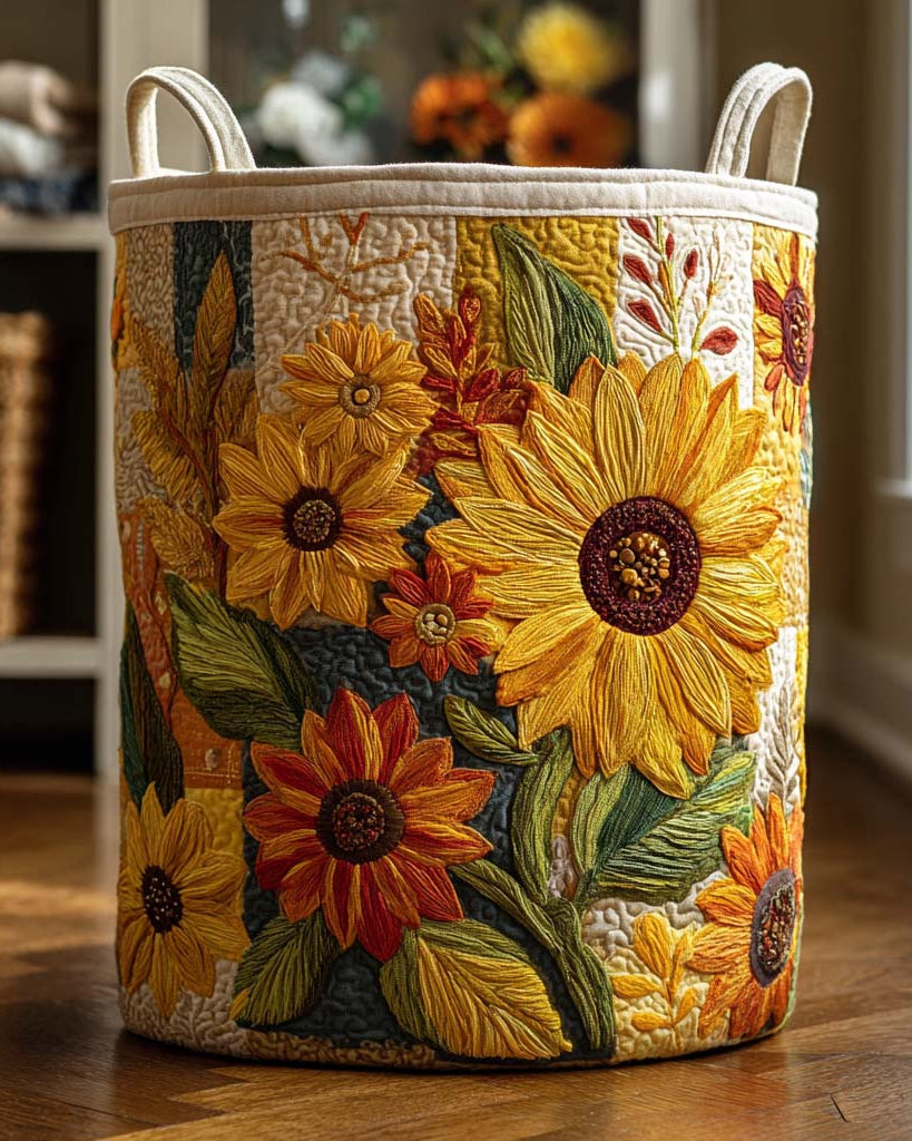 Panier de rangement matelassé Rêve de Tournesols