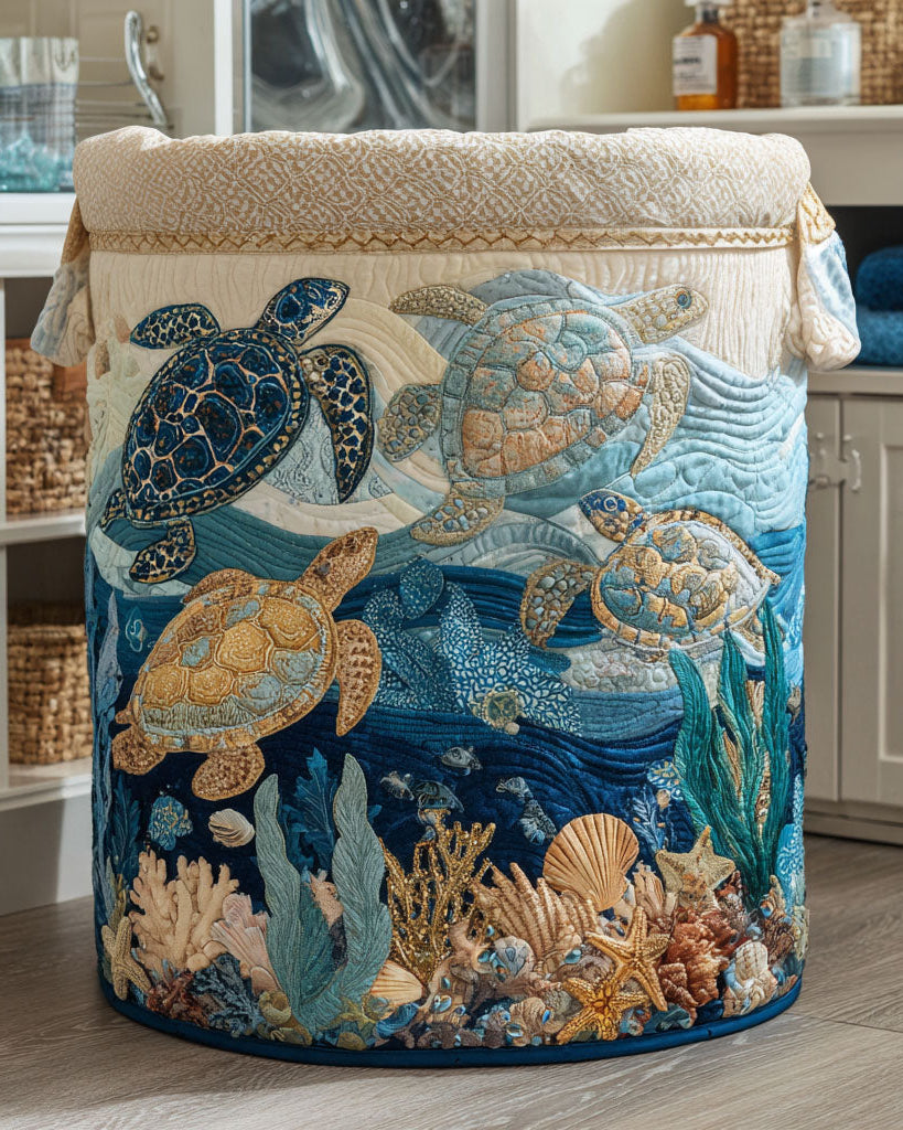 Panier de rangement matelassé Tortues