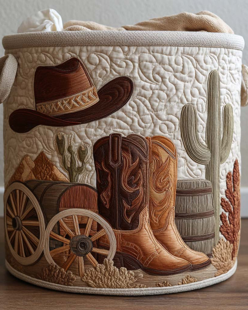 Panier de rangement matelassé Esprit Western