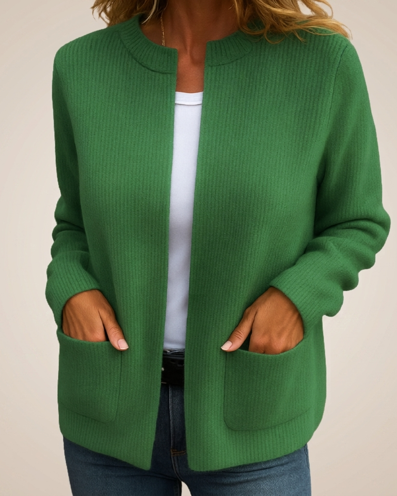Gilet Colette en maille, coloris vert