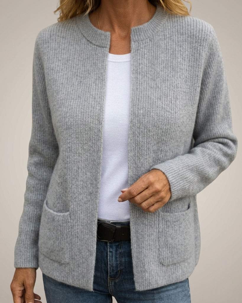 Gilet Colette en maille, coloris gris