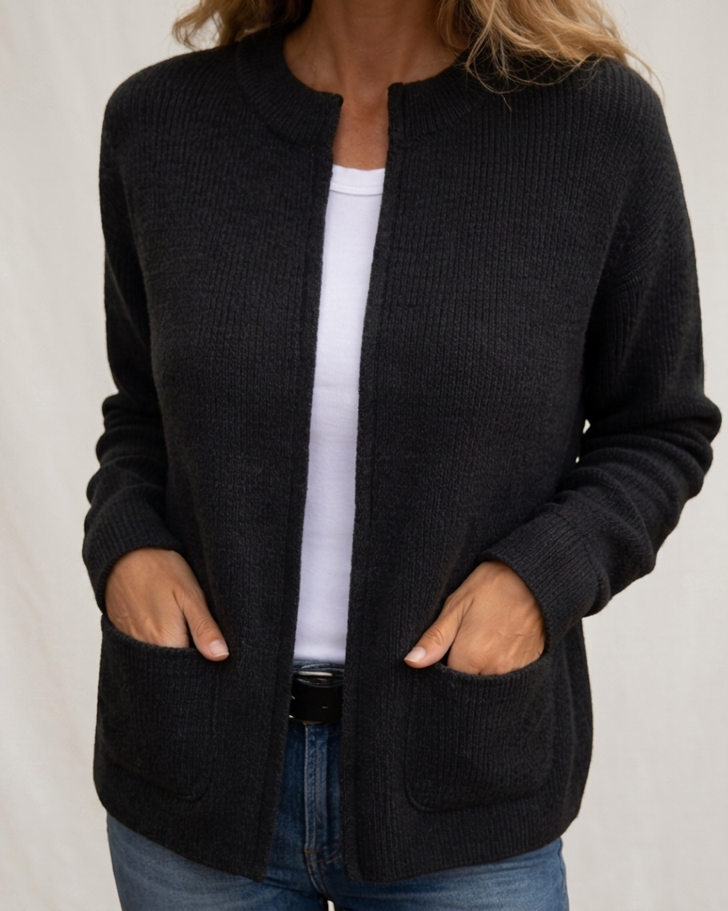 Gilet Colette en maille, coloris noir