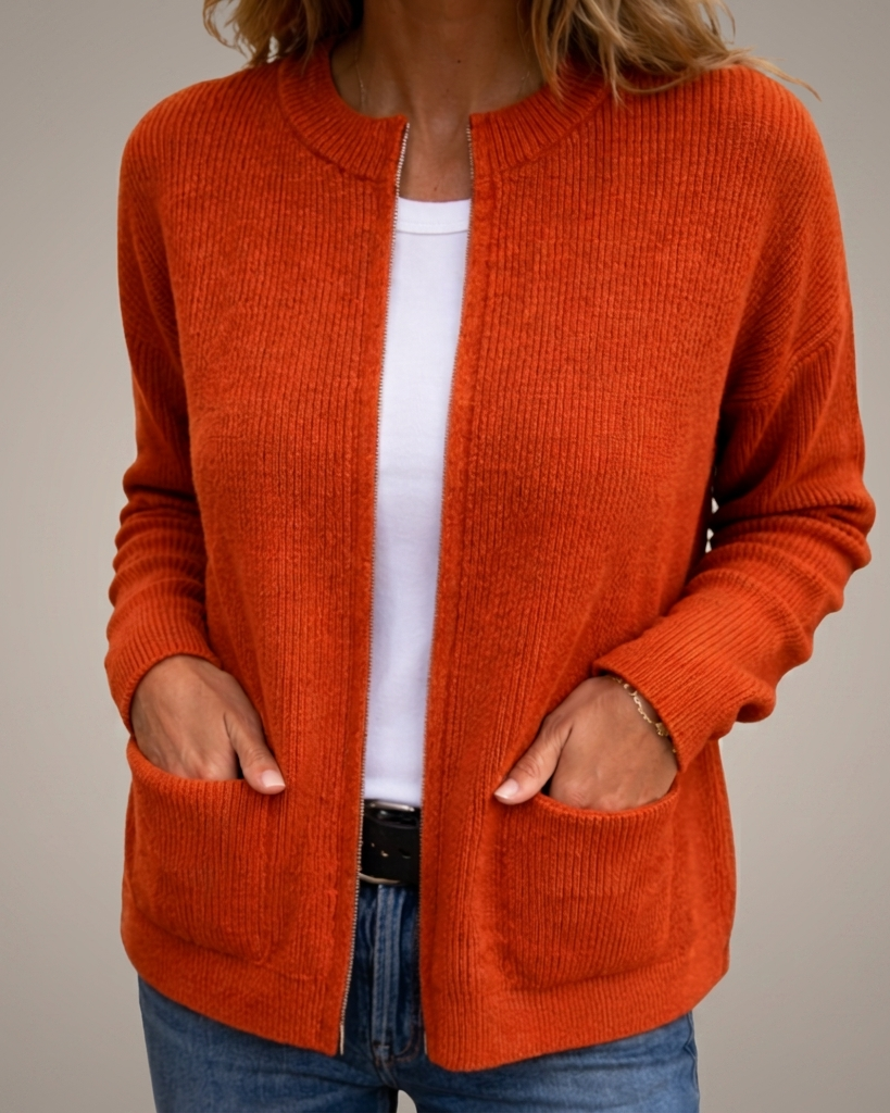 Gilet Colette en maille, coloris orange