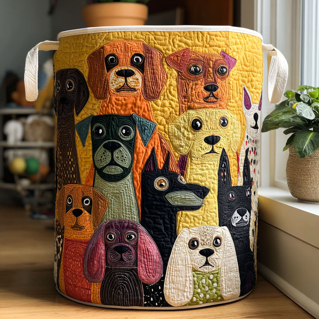 Panier de rangement matelassé Bande de Chiens