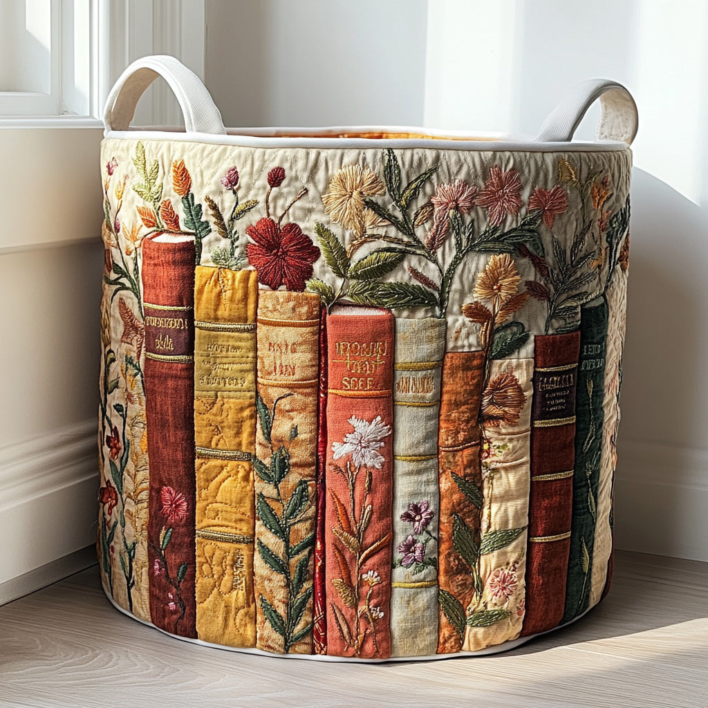 Panier de rangement matelassé Jardin Littéraire