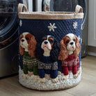 Panier de rangement matelassé Cavalier King Charles en Pull