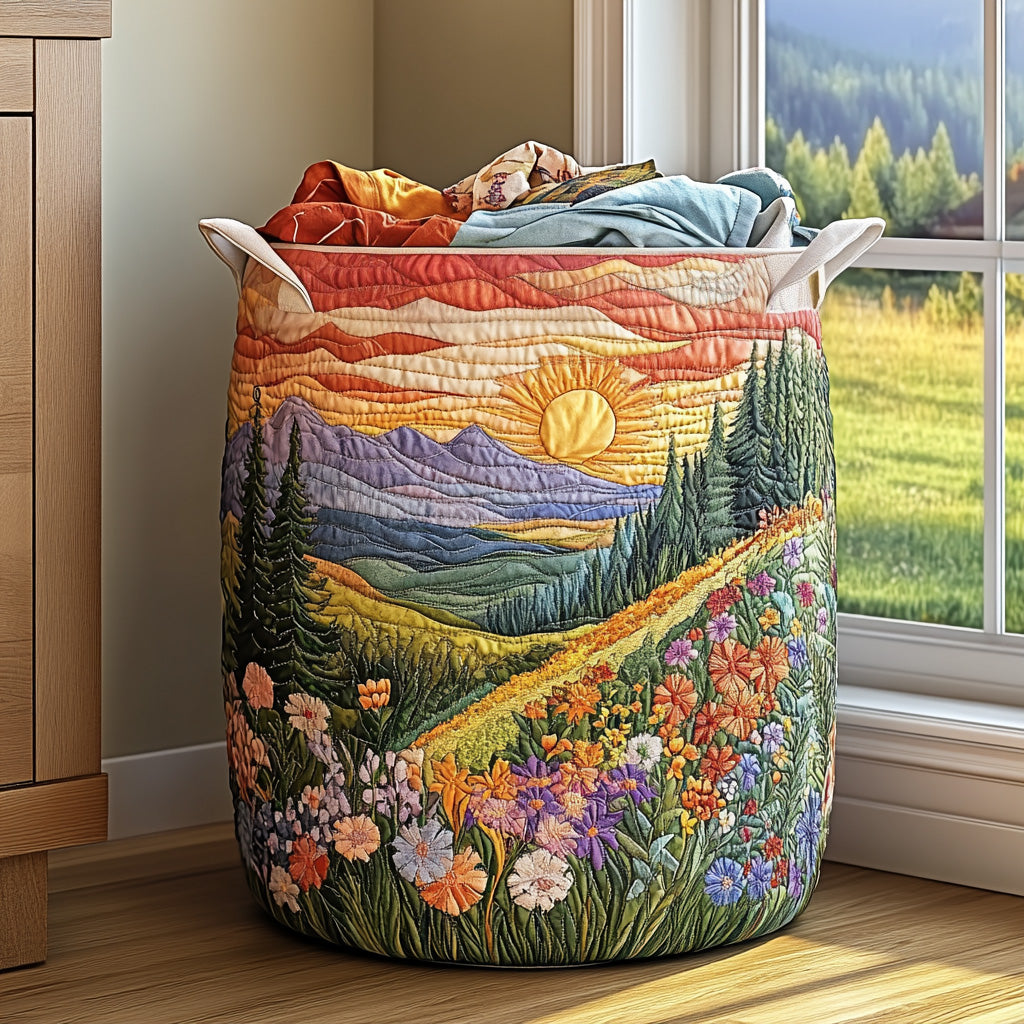 Panier de rangement matelassé Vallée des Fleurs