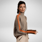Pull col roulé Clémence en maille chinée, vue 1