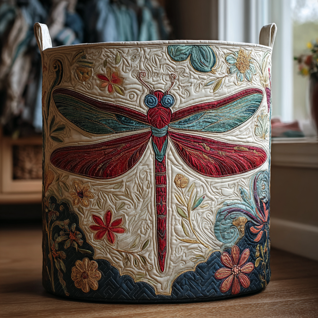 Panier de rangement matelassé Libellule