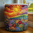 Panier de rangement matelassé Fleurs et Soleil