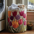 Panier de rangement matelassé Tulipes Hollandaises