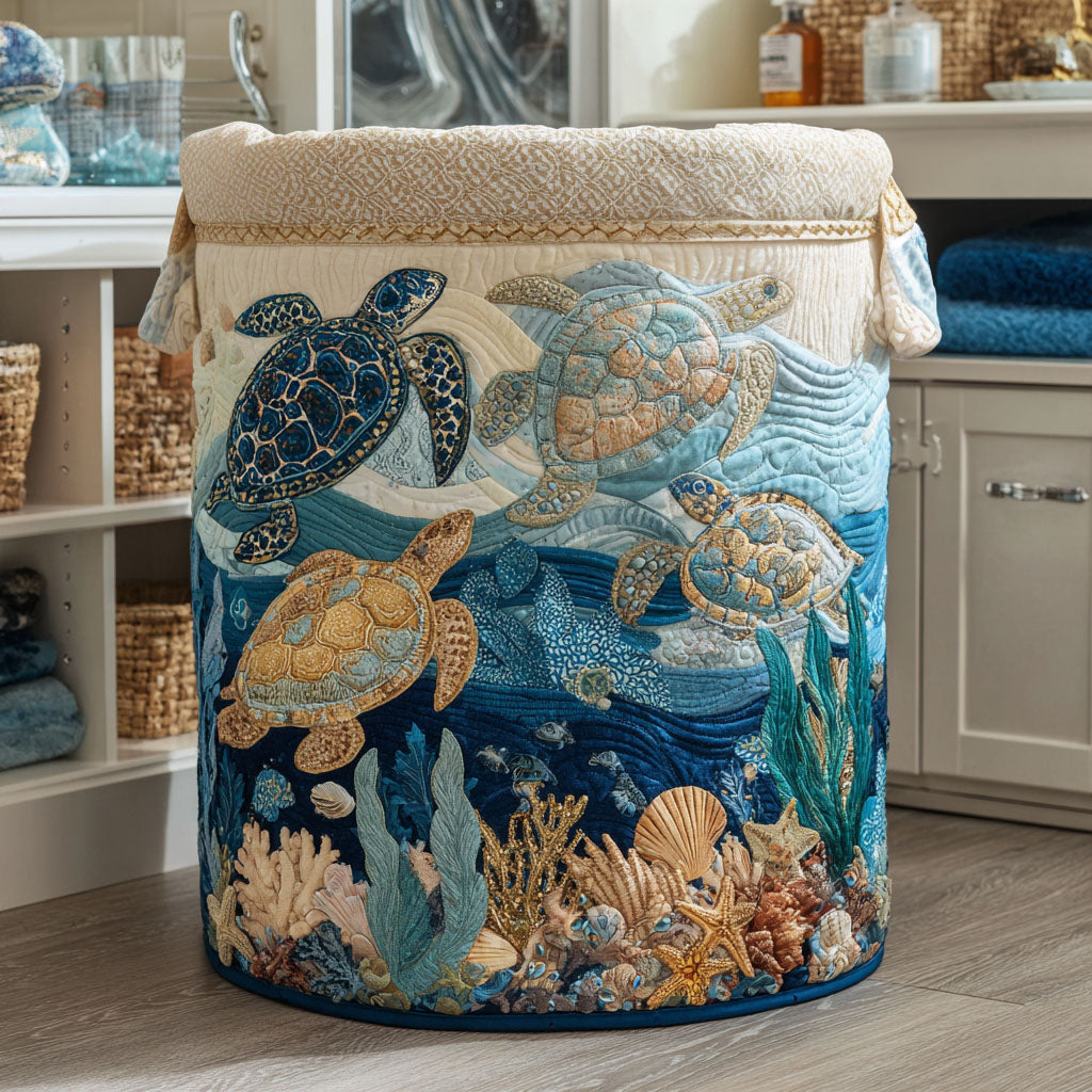 Panier de rangement matelassé Tortues