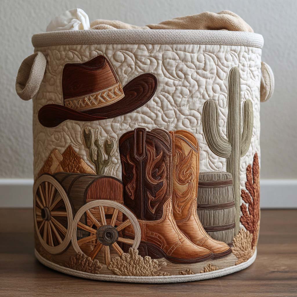 Panier de rangement matelassé Esprit Western