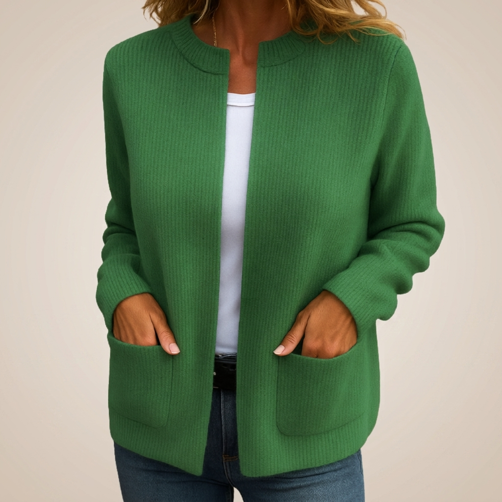 Gilet Colette en maille, coloris vert