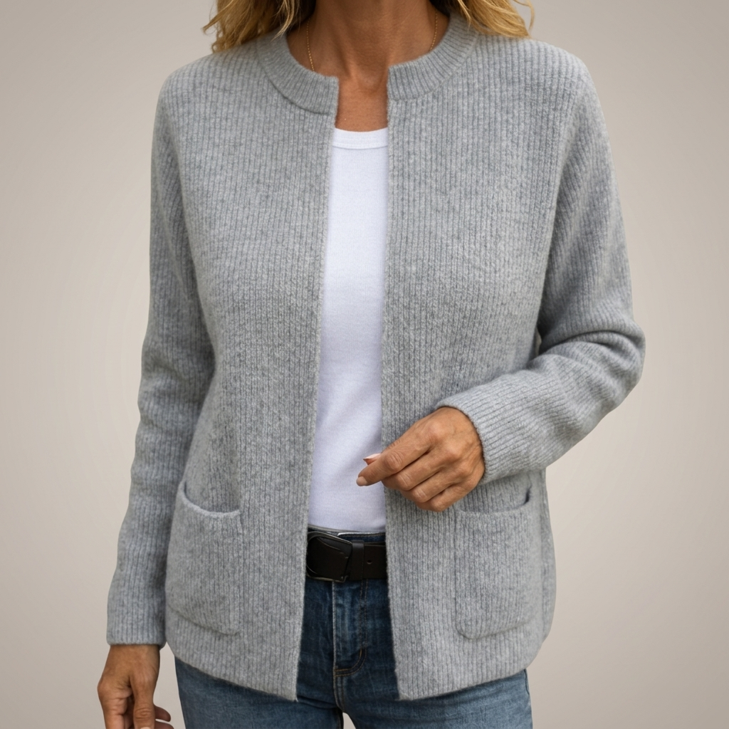 Gilet Colette en maille, coloris gris