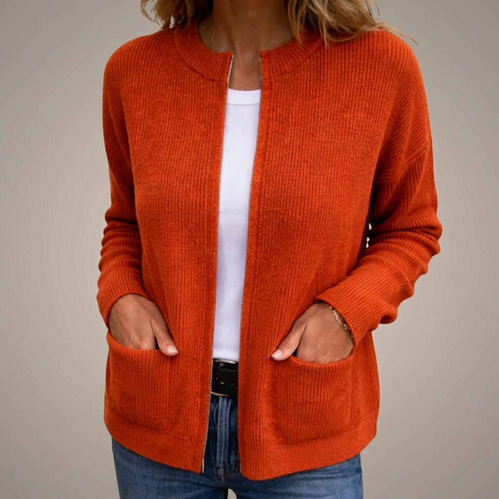 Gilet Colette en maille, coloris orange