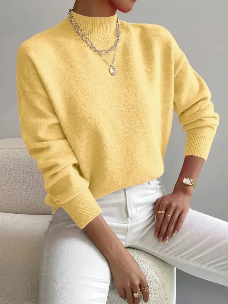 Pull col roulé Yvonne en maille douce, vue 3